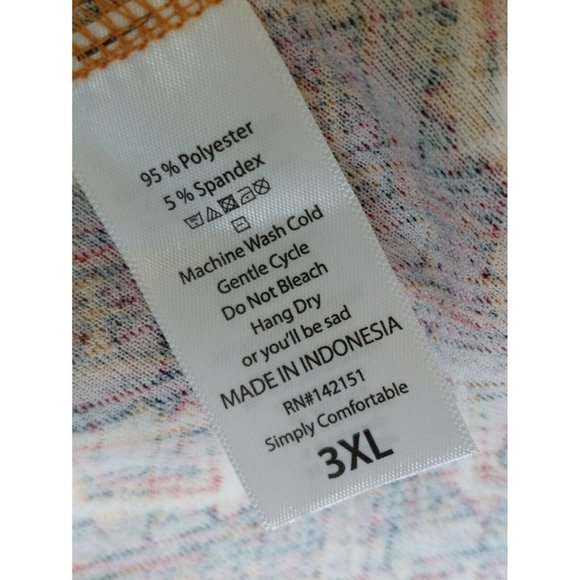 NWT 3XL Lularoe Nicole Dress- Fall Color Geometric Print Fit & Flare Stretch - Picture 6 of 7